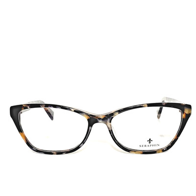 Womens Seraphin Black Gold Pearl Eyeglasses Frames 54-16-140 Handmade Japan