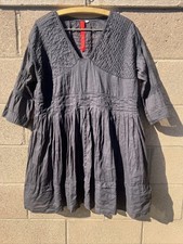 EWA I WALLA SLATE GRAY COTTAGE STYLE DRESS 100 COTTON SIZE MEDIUM 44499 AW16
