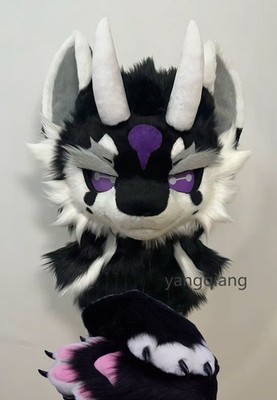 Fursuit Long Fur Husky Fox Mascot Head Party Halloween Fur Cosplay-Promotion
