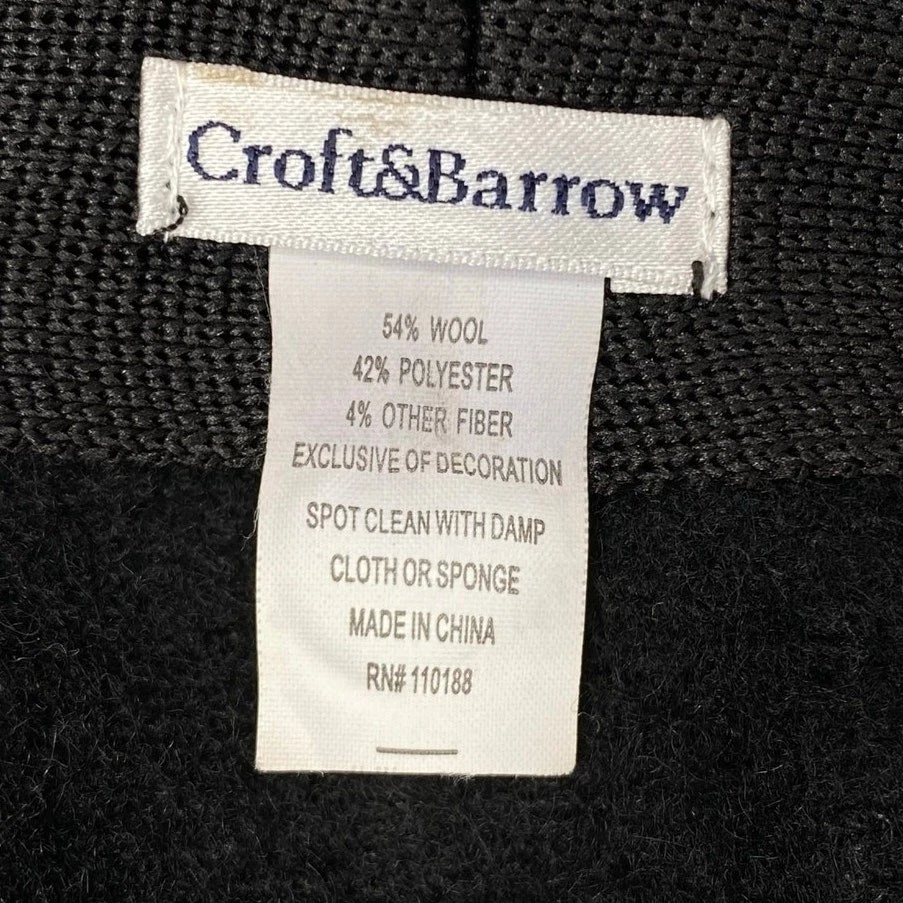 Croft & Barrow Wool Blend Bucket Hat Black Beaded Sequin Cloche OS Cosplay Retro - Image 3 of 4