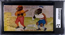 1907 Cracker Jack Bears Baseball Post Card 12 "We're A Great"  Success SGC 1