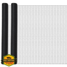 GlikCeil Chicken Wire Fencing 48"x200ft, 1" Hex Black Hardware Cloth Netting 0.84 per foot