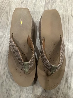 Womens Volatile Island Platform Wedge Flip-Flop Tan Brown Casual Sandal Size 11