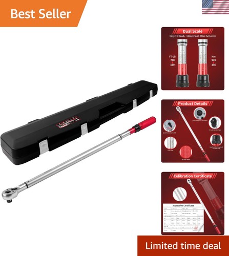 Llave dinamométrica ergonómica de doble dirección - 100-700 pies lb con función de clic audible - Imagen 1 de 8