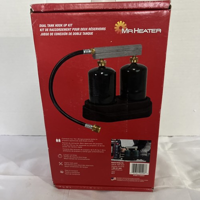 #ad NEW Mr. Heater F200047 2 Tank Hook Up Kit Hose Assembly Full Flow Tee LP Propane $22.99