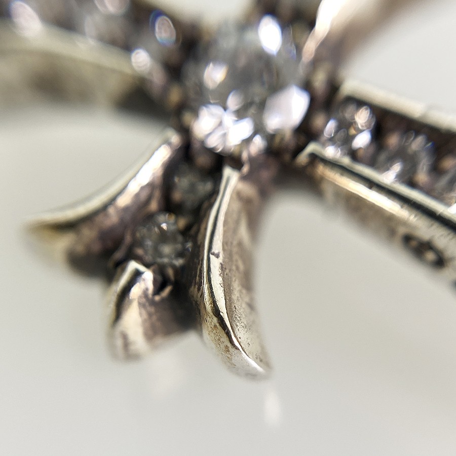 CHROME HEARTS Tiny CH Plus Charm Silver diamond P… - image 10