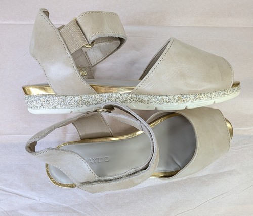 SAYDO DANCE OFF BREZZA Lightweight Tan Leather Open Toe Sandals Shoes Size 5.5 - Picture 6 of 8