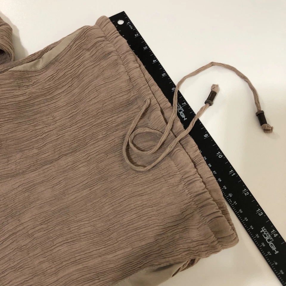 Pantalones de playa Zara para mujer talla S tostados arrugados pierna larga informales Foto 4 de 4