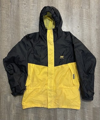 Helly Hansen Raincoat M Oversized Mesh Lined Hooded Packable Snap Zip Parka Med