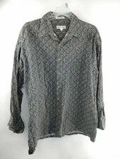 Pierre Cardin Mens Large Green Long Sleeve Button Down Collar 100% Cotton Shirt