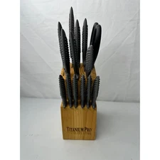 TITANIUM PRO Stainless Steel Kitchen Knife Set Block 13 Pieces With Shears