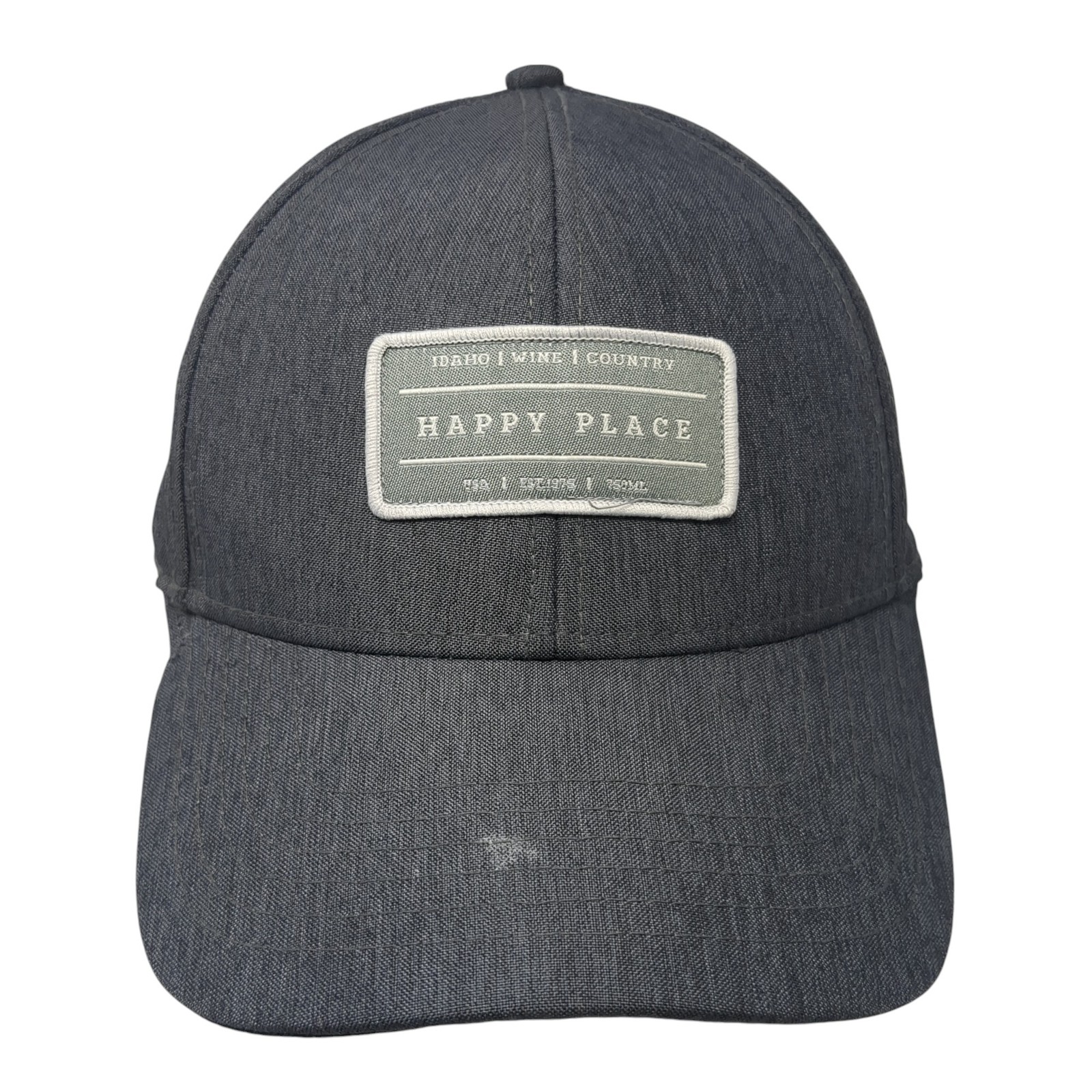 Happy Place Patch Strapback Hat Gray One Size Adj… - image 1