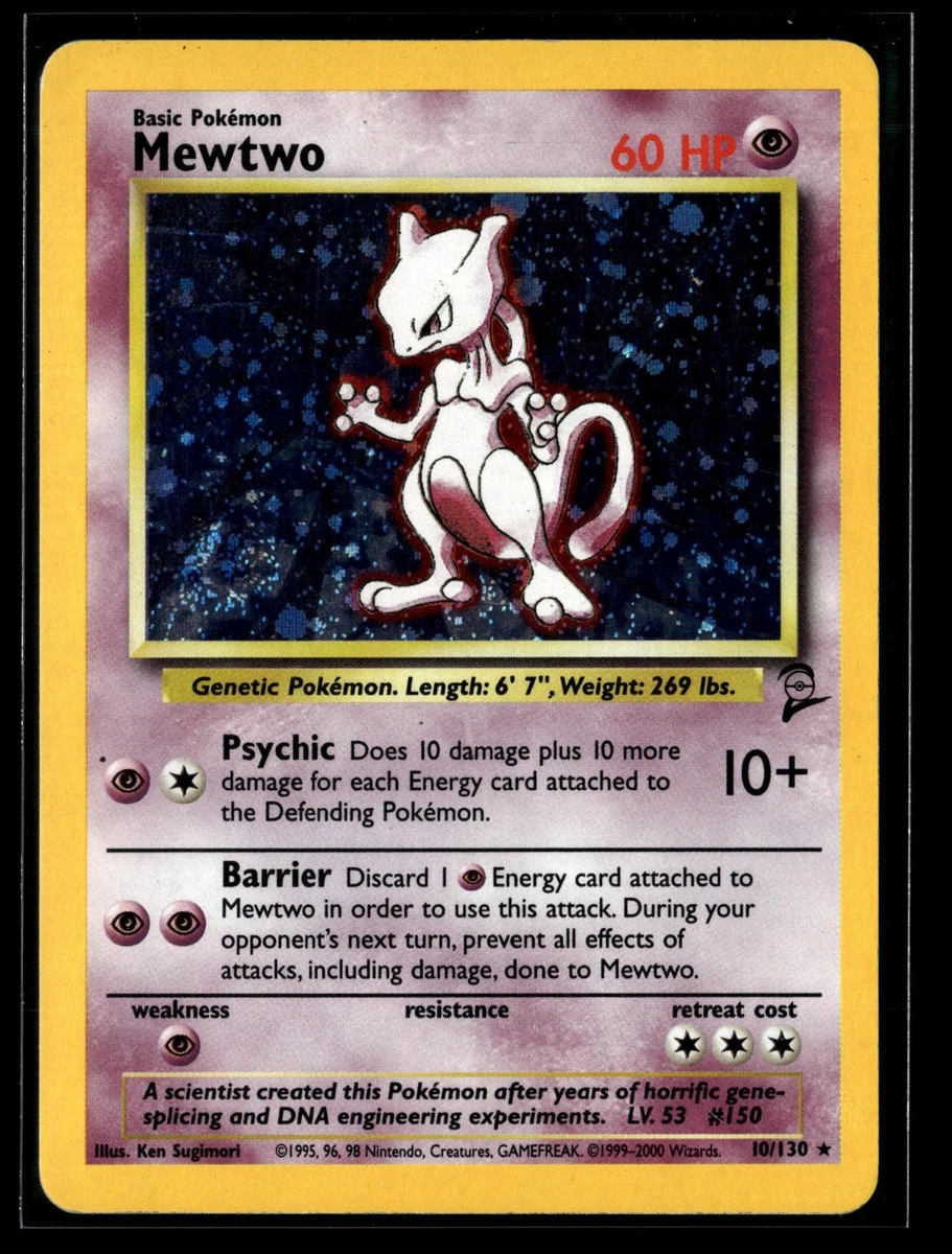 ミュウツー(キラ)(海外版) Ｍewtwo 10/130★ やや傷汚れ白かけあり C119_3.webp