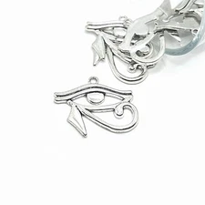 Large Silver Eye of Horus Egyptian Charms, 26x32mm - US Seller