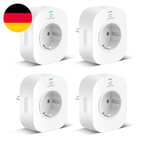 Eightree Smart Wlan Steckdose Mit Strommessung, 16A, 2,4-Ghz-Wlan 4Er Pack