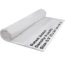 1/2" Ceramic Fiber Insulation Blanket 2400F 8# High Temp Insulation 24" X 12.5'