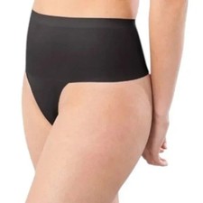 NEW 2-Pack Maidenform Large Black Thongs DMS080 Shapewear Light Tummy Control