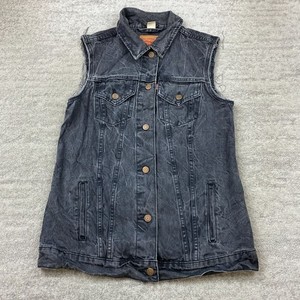 Black Denim Vest Levis | eBay