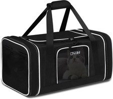 Petskd Expandable Pet Carrier 17"x11"x9.5", Airline Approved Soft Travel Bag