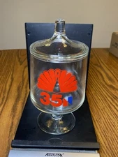 Proud as a Peacock NBC 35th Anniversary Glass Apothecary Candy Jar w/ Lid
