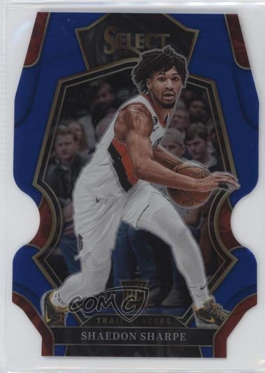 2022 Select Premier Level Blue Prizm Die-Cut /249 Shaedon Sharpe Rookie RC 02ez