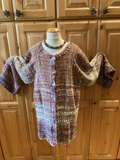 Art to Wear Boutique Sandi Wright  Handloomed  Chenille Cardigan Santa Fe WOW