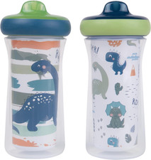 Dinosaur Kids Insulated Sippy Cups - Dishwasher Safe Spill Proof Toddler Cups -