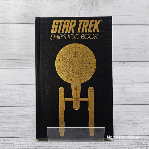 VTG 1991 Star Trek Ship's Log Book Ledger Style Black/Gold Longmeadow Press NEW