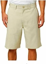 HANG TEN MEN'S HYBRID GOLD MEDIA ZIPPER POCKET SHORTS(CORIANDER BEIGE W40)NWT