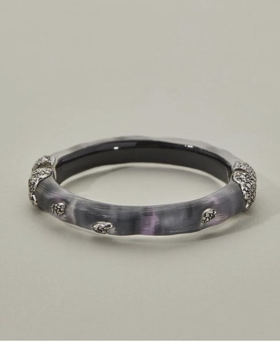 100% Authentic Alexis Bittar Solanales Crystal Smokey Lavender Lucite Bracelet - Picture 5 of 11