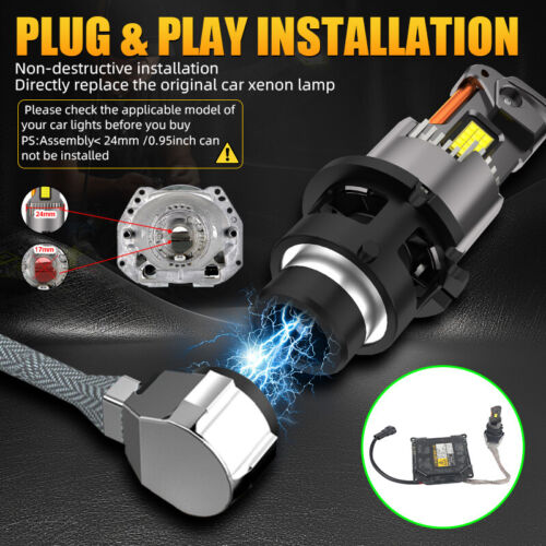 2X D2S D2R LED Headlight Bulbs Replacement HID Xenon Conversion Kit 6000K White - Picture 11 of 12
