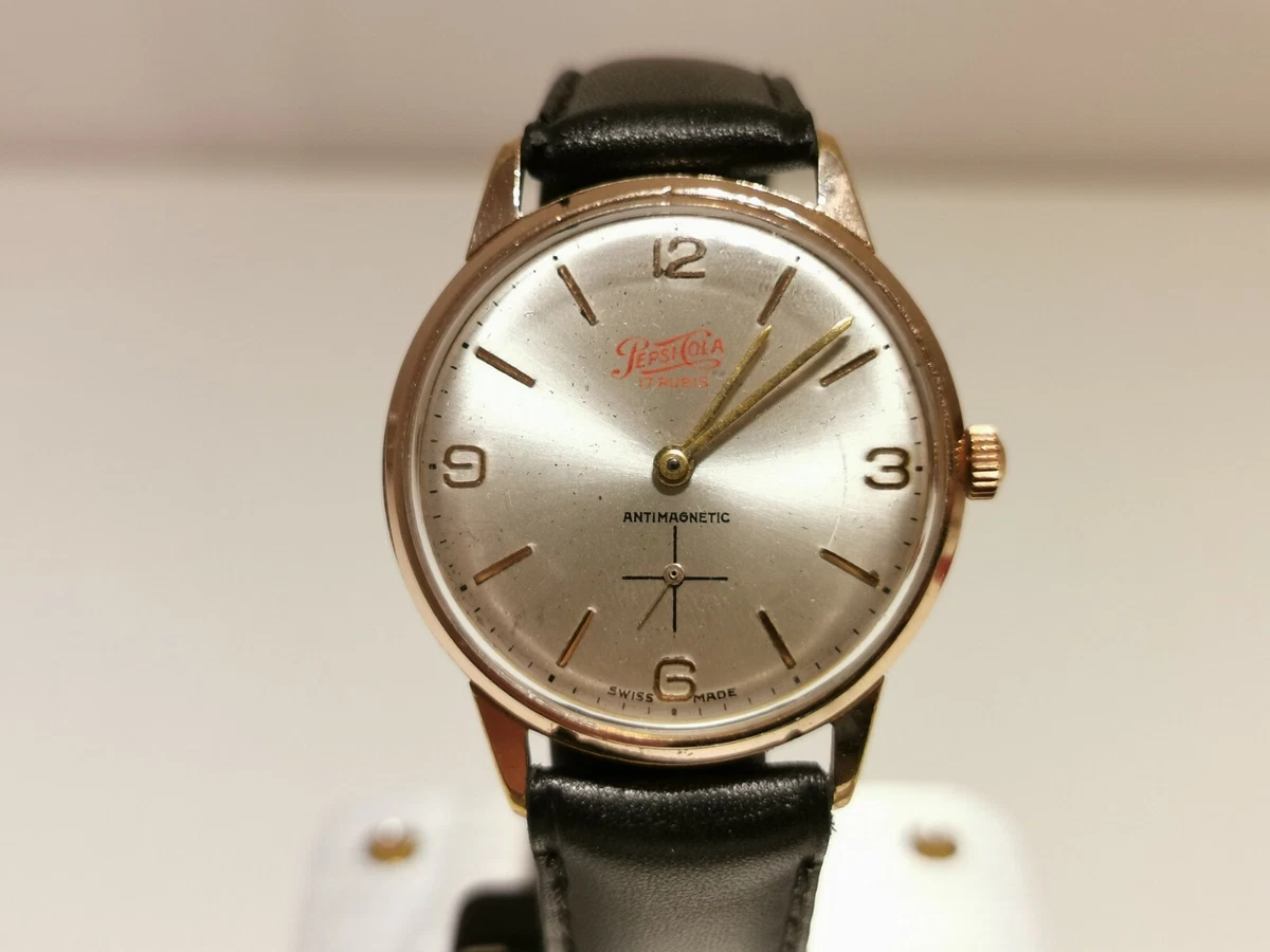 VINTAGE RARE COLLECTIBLE ADVERTISING GOLD PLATED SWISS MEN S WATCH