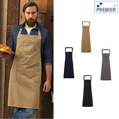 Premier Jeans Stitch Bib Apron Adult Kitchen Restaurant Chef Style Top PR126
