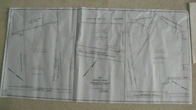 Vintage 1959 Wax Blueprint Property Map Barney Lands Luzerne Co Pennsylvania