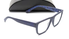 Armani Exchange AX3062 8293 Rectangle Matte Blue Mens Eyeglasses 54mm