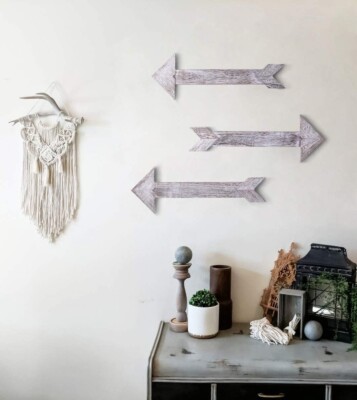 Comfify Pfeil Barnwood Deko Holzschild - 3er Set Pfeile für Wanddeko