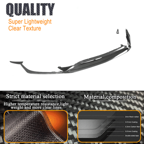 Labio delantero de carbono divisor aletas Flap Canard para Mercedes Clase A W176 A45AMG - Imagen 7 de 11