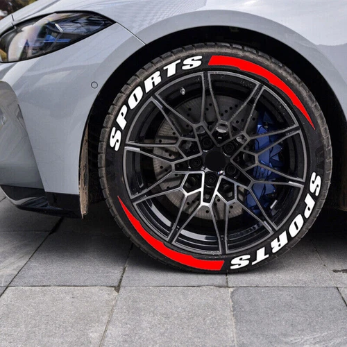 Permanent Tire Lettering Sticker SPORTS 1.06'' 14''-22'' Wheel 8 Sets Waterproof - Bild 3 von 5