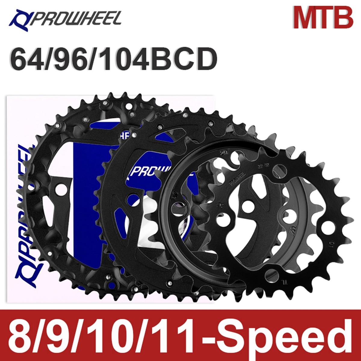 MTB Chainring Triple Speed 8/9/10/11S 64/96/104BCD Bike Chainwheel