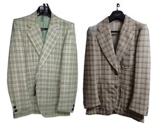 Giacca Uomo Old Style Quadri Inizio Anni70 Sportiva Autunno Inverno Rever Grandi