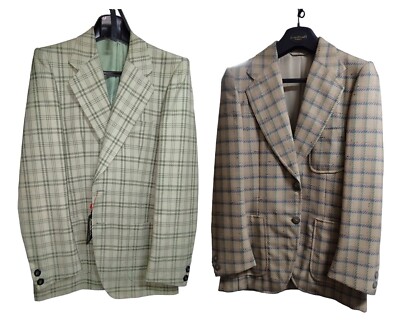 Giacca Uomo Old Style Quadri Inizio Anni70 Sportiva Autunno Inverno Rever  Grandi - Main Image