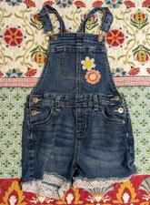 Wonder Nation Denim Short Overalls Girls Size 4T