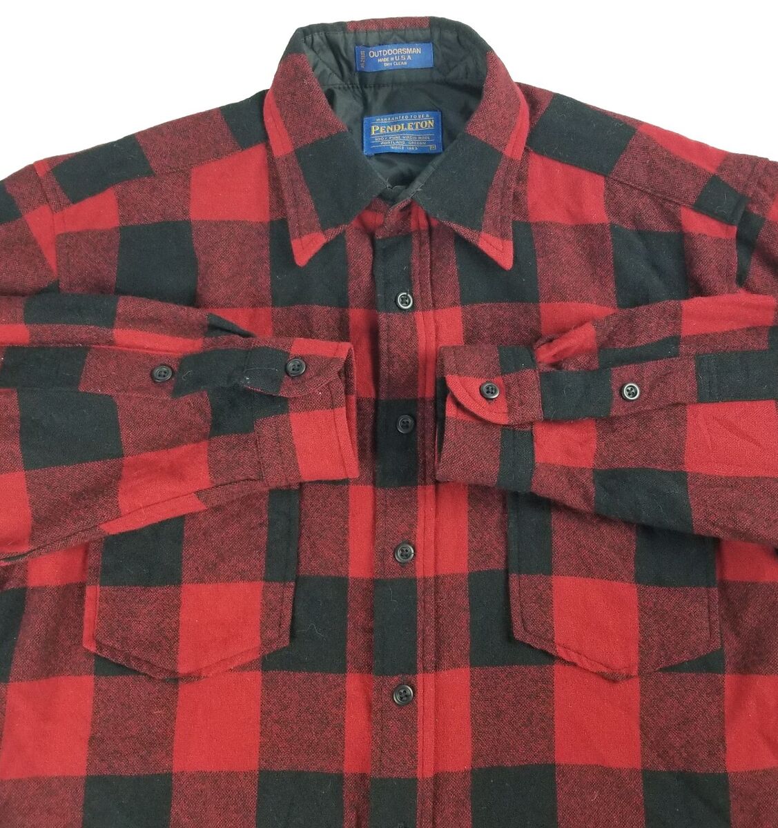 VTG Pendleton USA Made Outdoorsman VIrgin Wool Flannel Shirt VTG Pendleton USA Made Outdoorsman VIrgin Wool Flannel Shirt