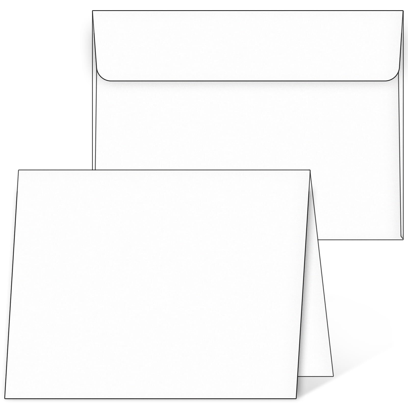 Blank Cards and Envelopes 5x7, 25 Pack White Invitation Cardstock with 25 Pac...
