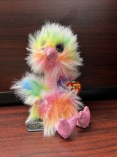 Ty Beanies Asha Rainbow Ostrich, Beanie Boo’s Collection With Tag 6”