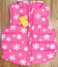 NWT 47 Gymboree size Small/S 5/6 Pink Snowflake Girl's puffer Vest