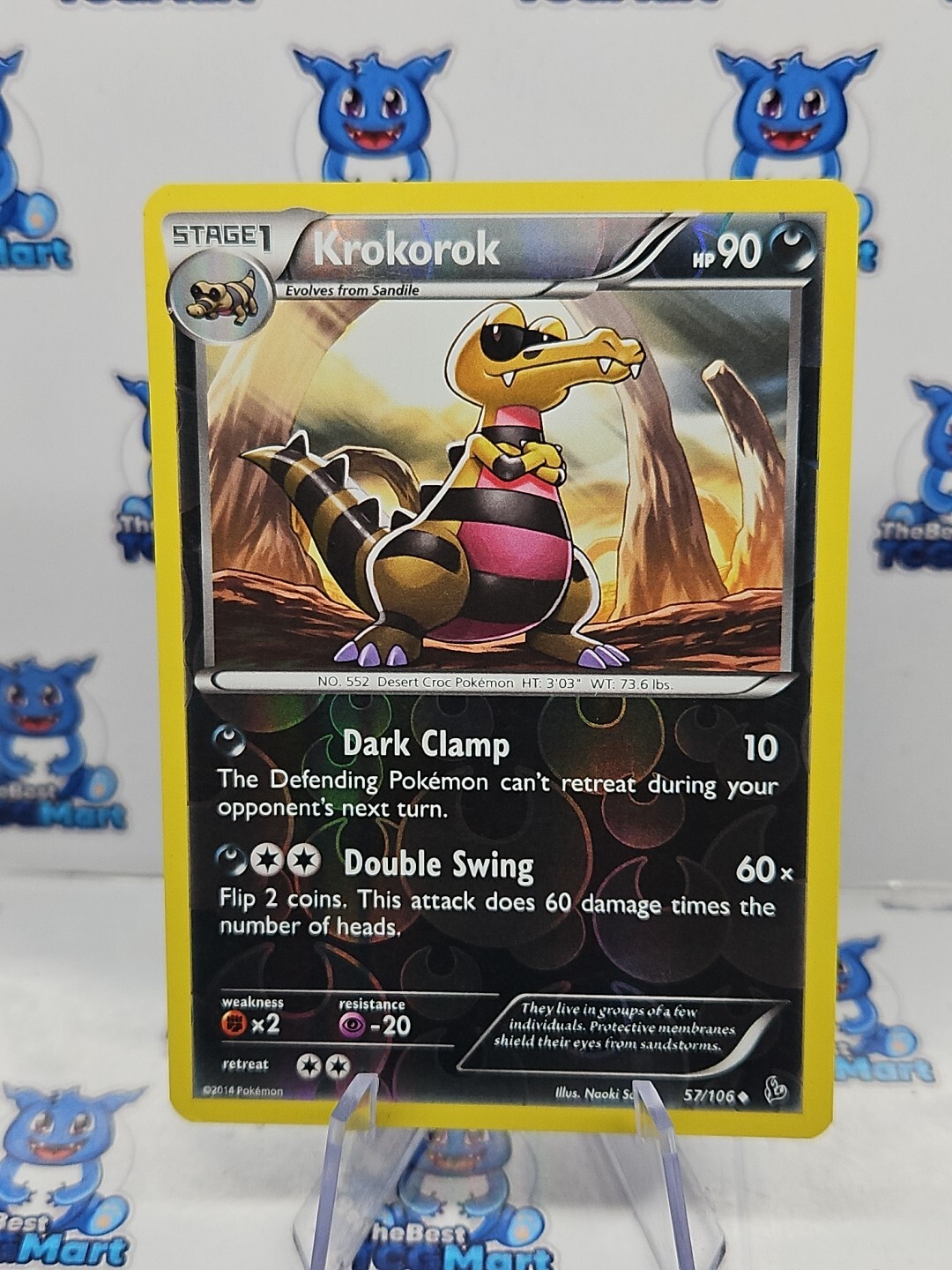 Krokorok - 57/106 - Reverse Holo Pokemon XY FlashFire LP 