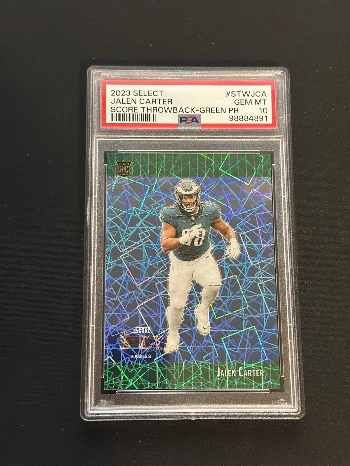 Jalen Carter Panini Select Score Select Throwback #STWJCA Green