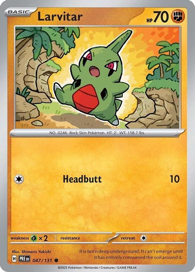 Pokemon Larvitar (47/347) Prismatic Evolutions NM REVERSE HOLO