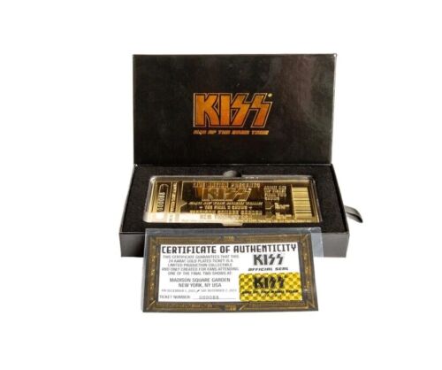 KISS Final Shows GOLDEN TICKET MSG Limited 24k Plated EOTR In Hand - Picture 1 of 4